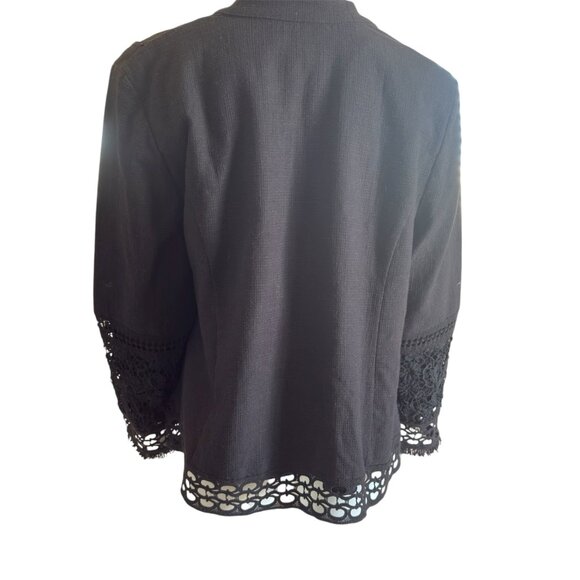 Chico's Blazer Jacket Boho Chic Embroidered Design With Crocheted Detail XL - Picture 3 of 8